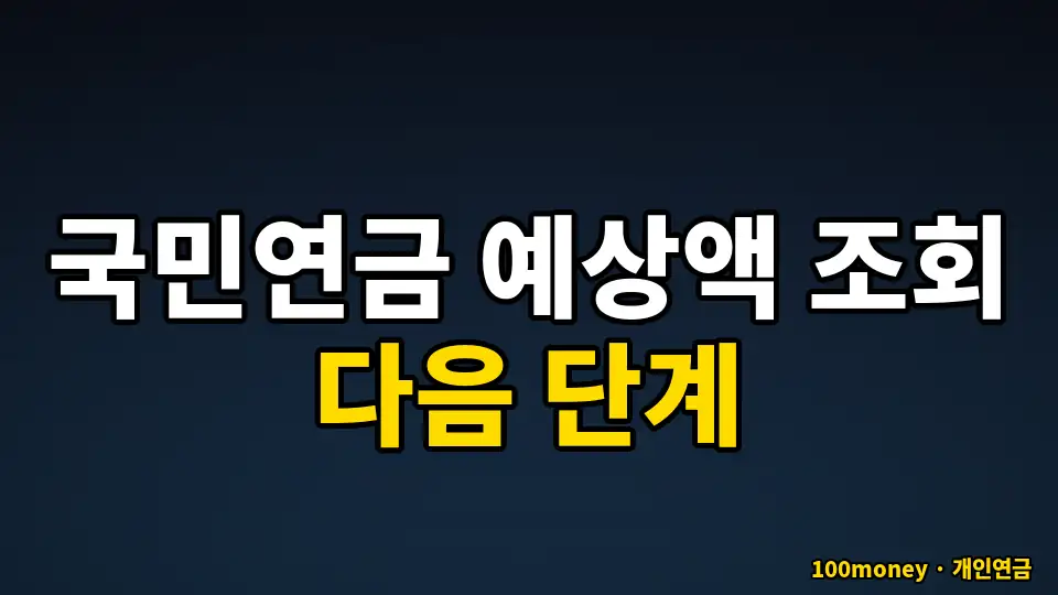 국민연금 예상액 조회 다음 단계